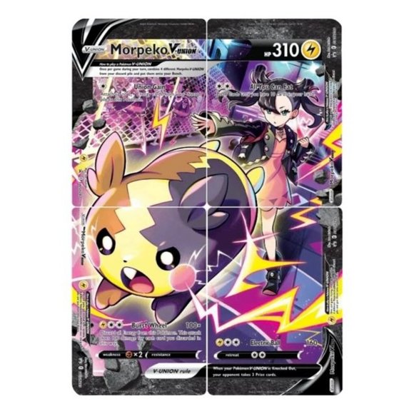 Genuine Pokémon Morpeko V-Union 4-Card Set W/ Playmat & Trainer Card - Picture 7 of 9